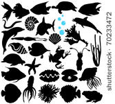 a vector silhouette of fish ...