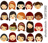 a colorful theme of cute vector ...