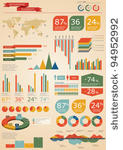 retro infographics set. world...