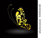 gold butterfly. vector image