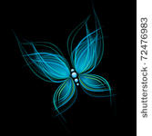 bright blue butterfly isolated...