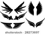 set of vector wings design...