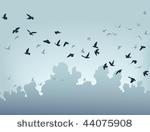 vector illustration of a flock...