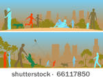 two editable vector designs of...