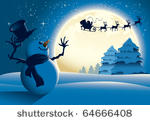 happy snowman waving to santa...