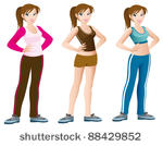 sport mascot female standing set