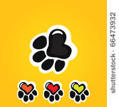 paw print with heart