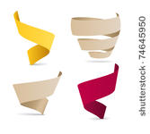 color origami ribbons. place...
