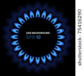 background of gas flame on black