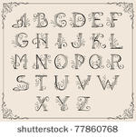 calligraphic swirly alphabet...