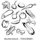 vegetables icon set  sketch in...
