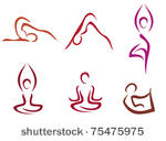yoga poses  symbols set in...