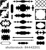 set of vector shapes and design ...