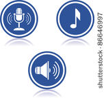 music and sound   vector icons