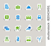 paper cut   hotel icons
