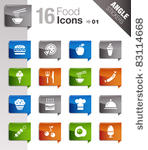 angle stickers   food icons