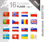 angle stickers   european flags
