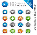 glossy buttons   social media...