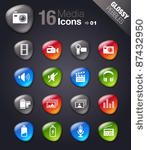 glossy pebbles   media icons