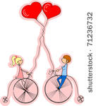 love boy and girl ride a...