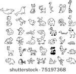 set of children's icons of...