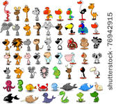 vector set of different cute...