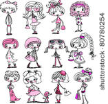 fashion cartoon girl