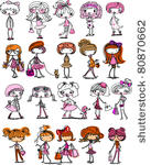 large set of girls fashion