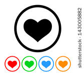 heart icon vector with four...