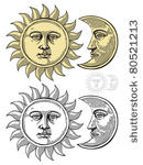 vector illustration of moon and ...