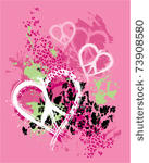 grunge splattered peace heart...