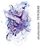 abstract butterfly splatter art