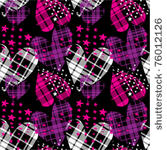 seamless checkered hearts with...