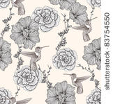 seamless pattern with flowers...