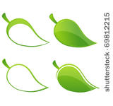 green leafs set