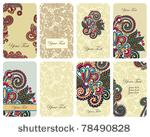 ornamental floral card set