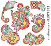 colored floral ornamental...