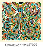 hand draw marker flower vector...