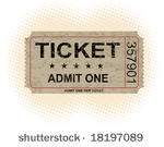old paper ticket with halftone...