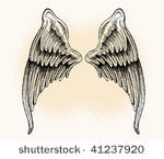 wings over abstract background