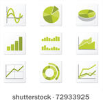 set of 9 graph icon variations
