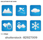 collection of winter ski button ...
