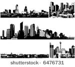 black and white panorama cities....