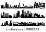 black and white panorama cities....