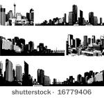 black and white panorama cities....