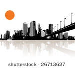 illustration with city. vector
