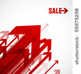 red vector arrows with sale.