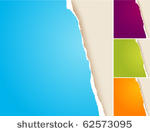 4 colored vector ripped papers.