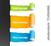 set of teared papers with place ...