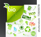 set of ecology icons. vector art
